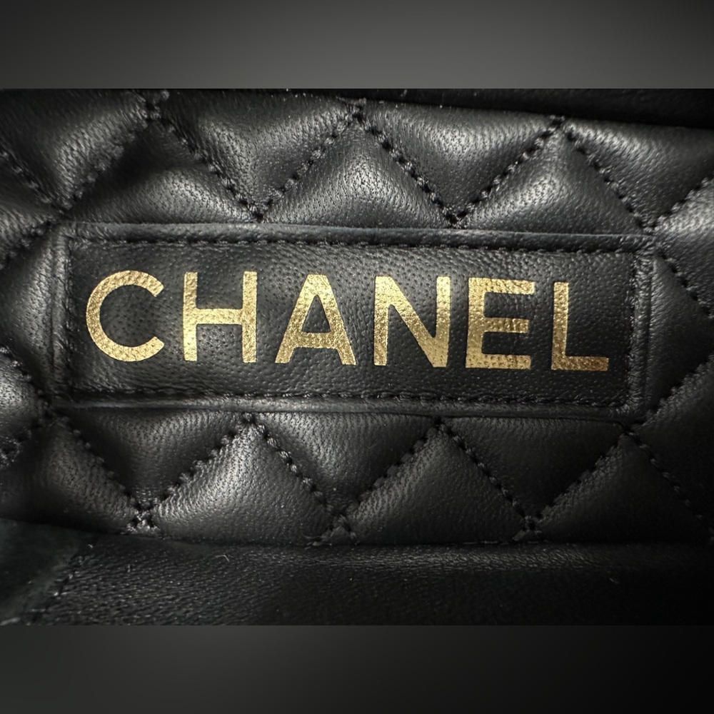 CHANEL CC LOGO BLACK LEATHER MARYJANE BALLET FLATS SHOES GOLD BUCKLE 41 - Picture 6 of 14